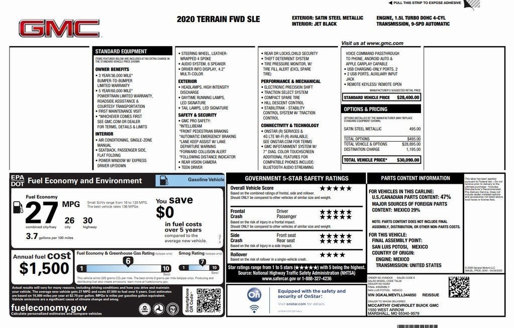 2020 GMC Terrain SLE