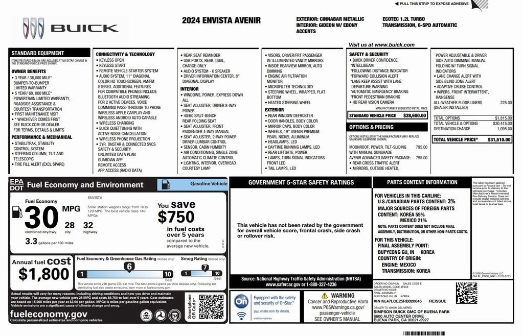 2024 Buick Envista Avenir