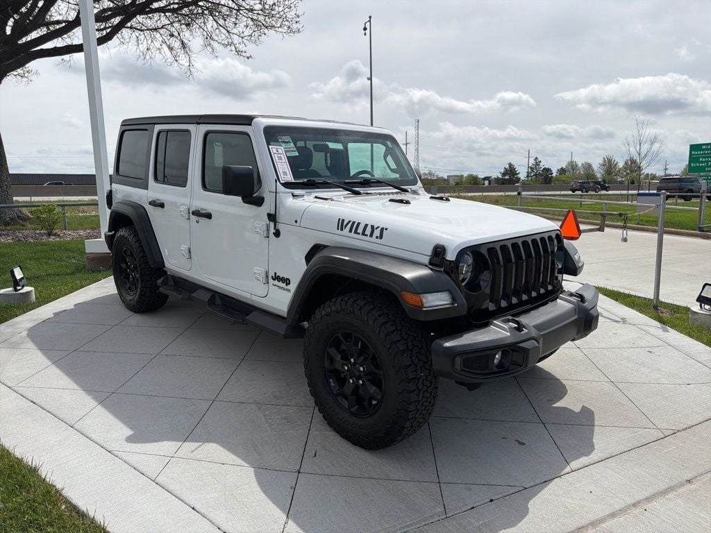 Used 2021 Jeep Wrangler Unlimited Willys with VIN 1C4HJXDGXMW761122 for sale in Kansas City