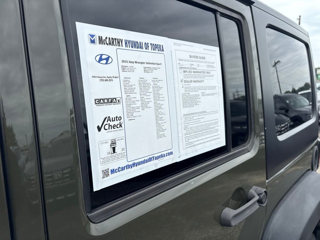 2015 Jeep Wrangler Unlimited Sport