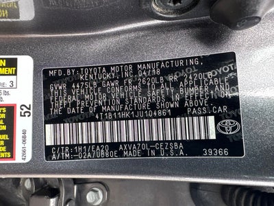 2018 Toyota Camry SE