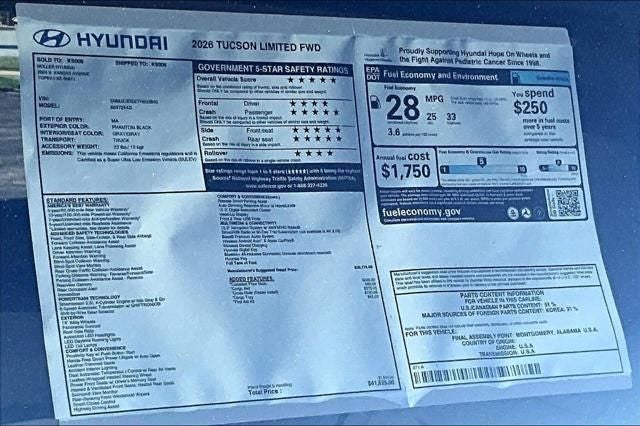 2026 Hyundai TUCSON Limited FWD