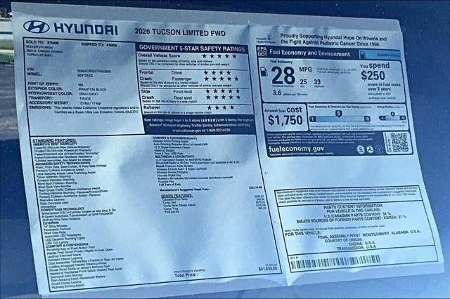 2026 Hyundai TUCSON Limited FWD