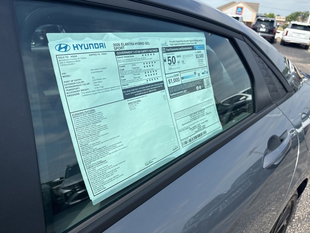 2026 Hyundai ELANTRA HYBRID SEL Sport